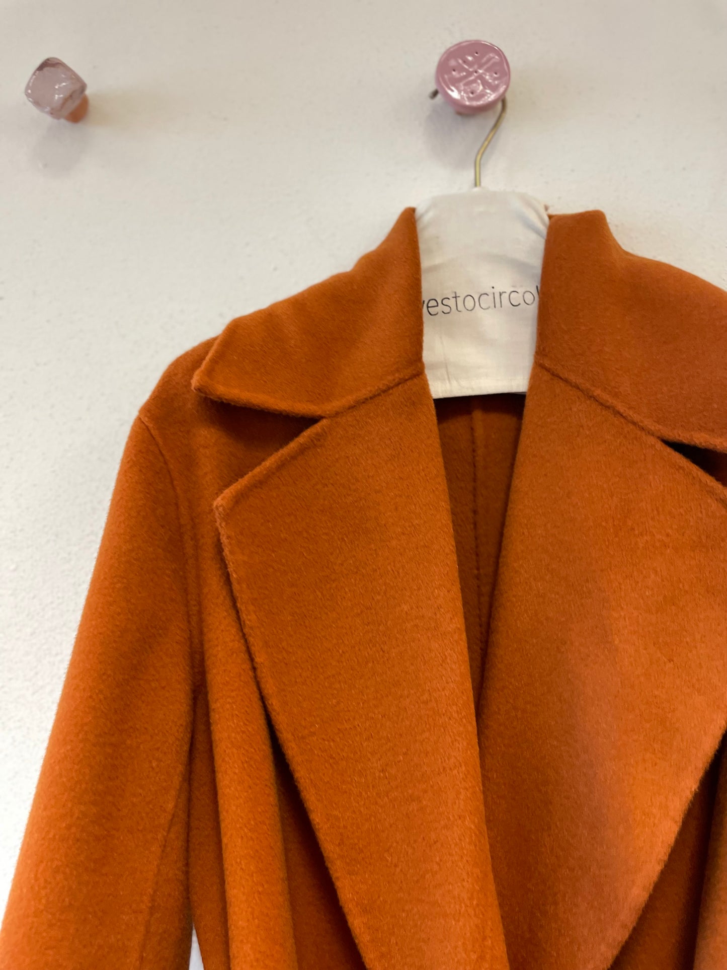 Cappotto in double di lana color ruggine Chiara Luppi