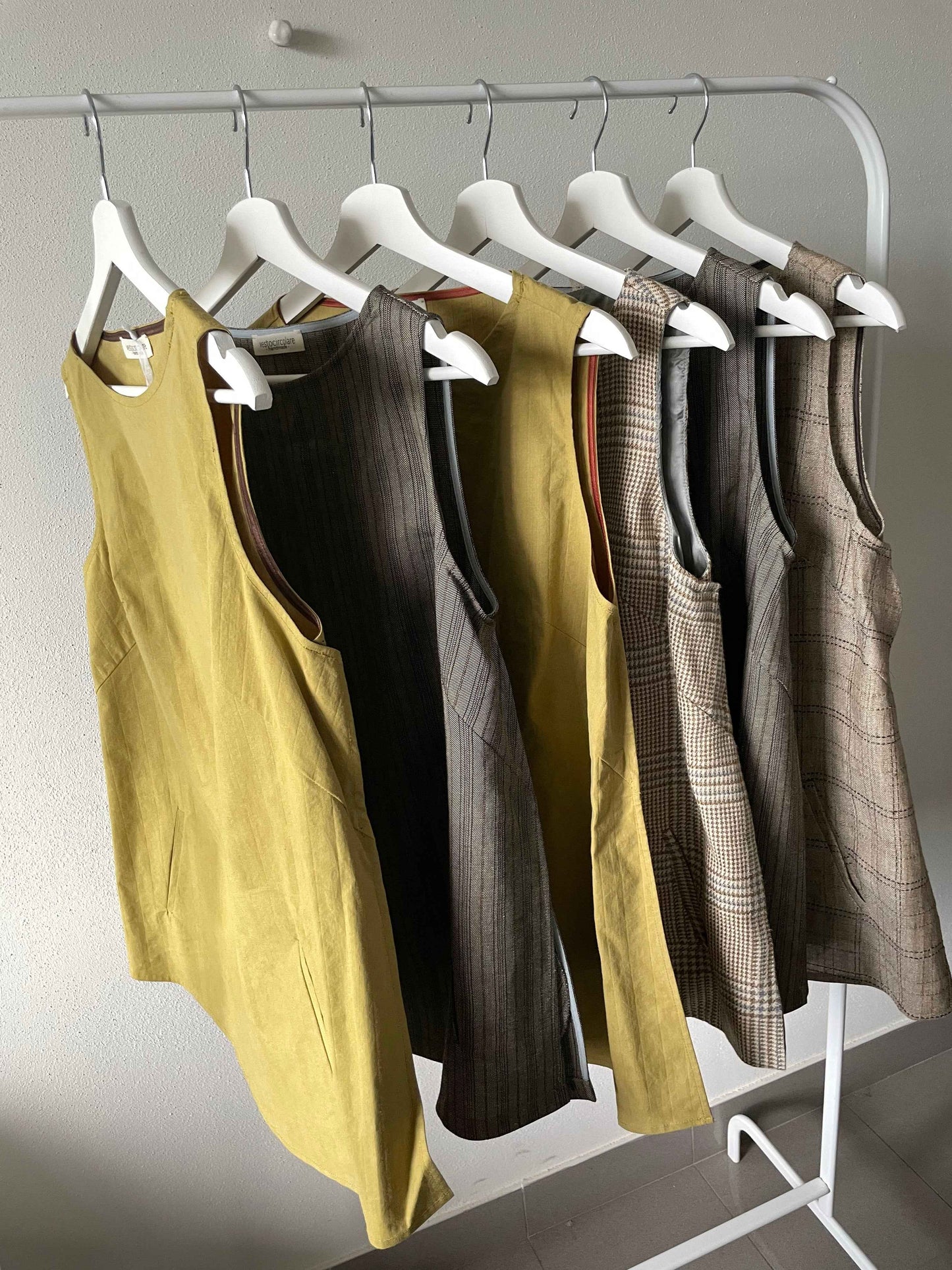 ANNA – tunica sartoriale handmade in lino principe di galles tessuto deadstock
