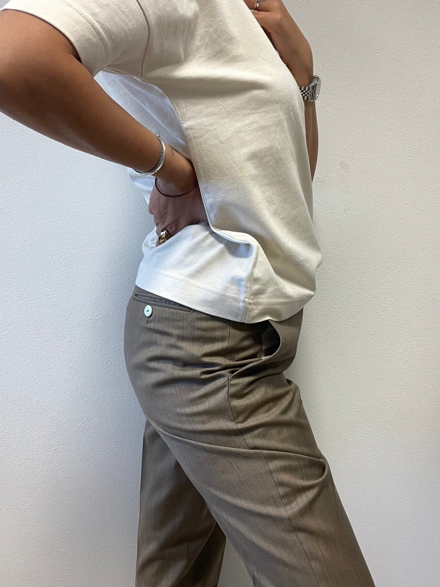 Pantalone reworked in lana Tasmania vestocircolare