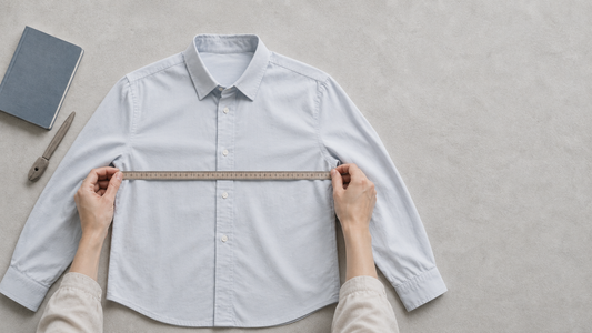 Misurazione di una camicia per scegliere la taglia giusta online