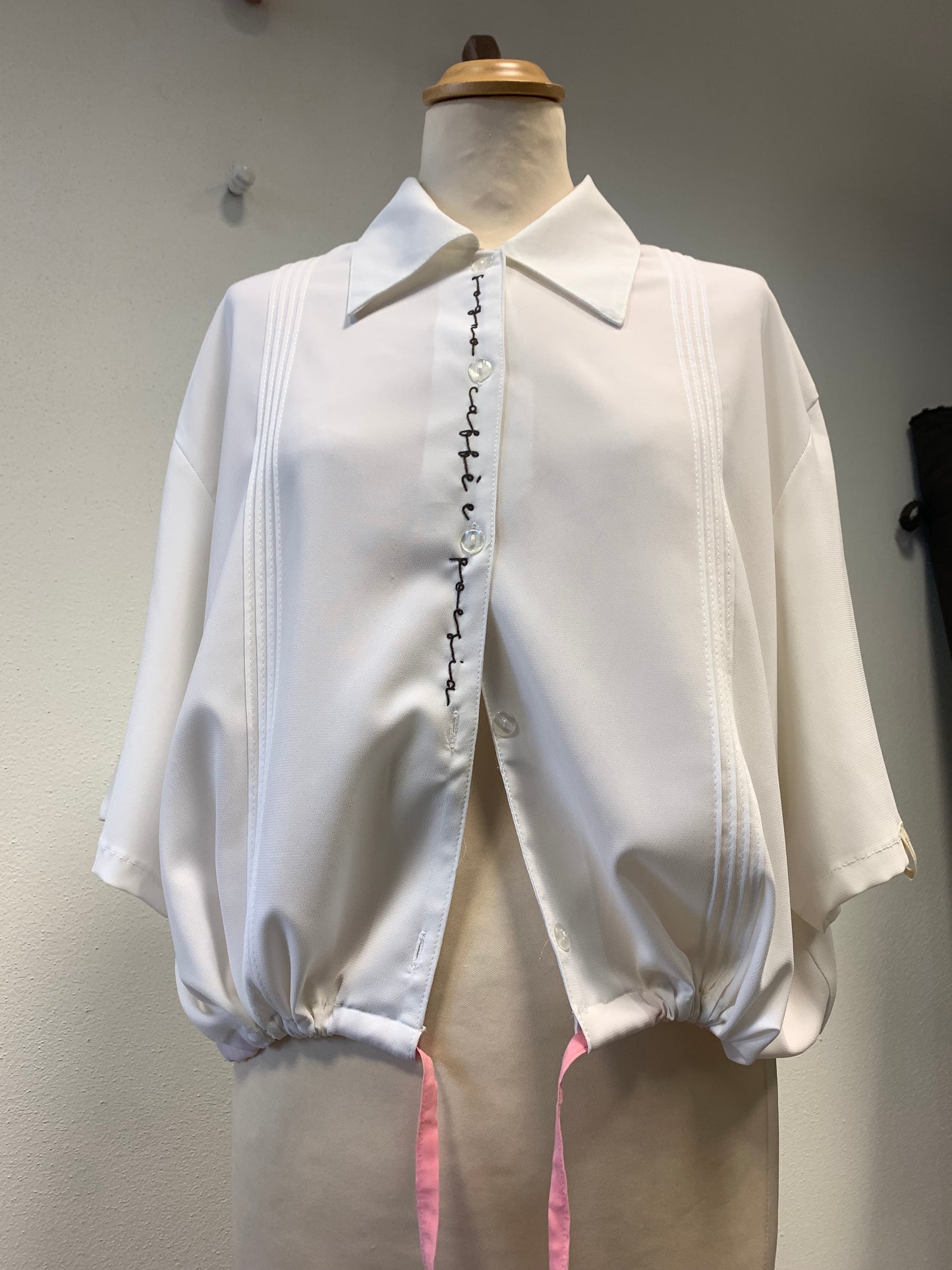 Camicia Artigianale Reworked in seta _Frida_capo unico sartoriale