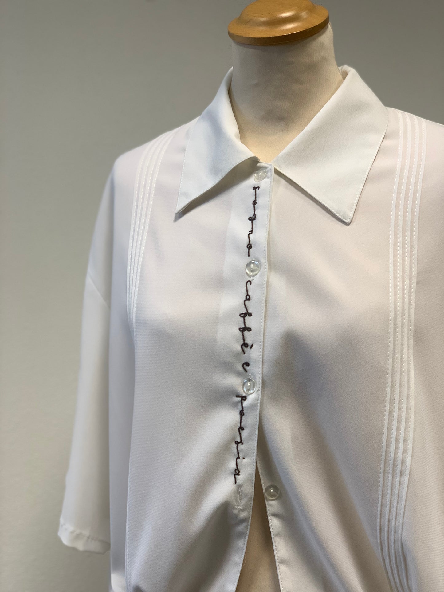 Camicia Artigianale Reworked in seta _Frida_capo unico sartoriale