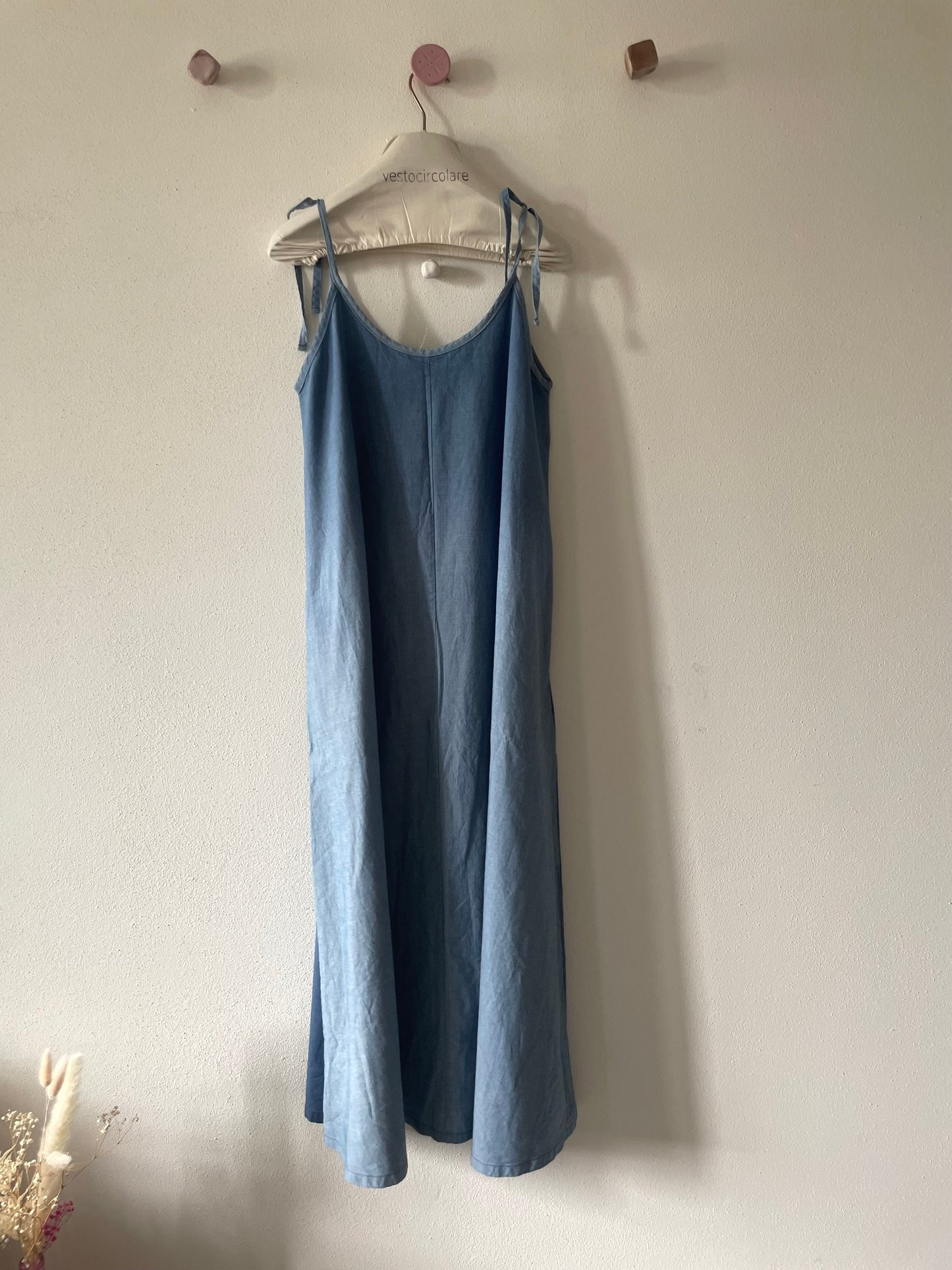 Slip dress in denim sfumato