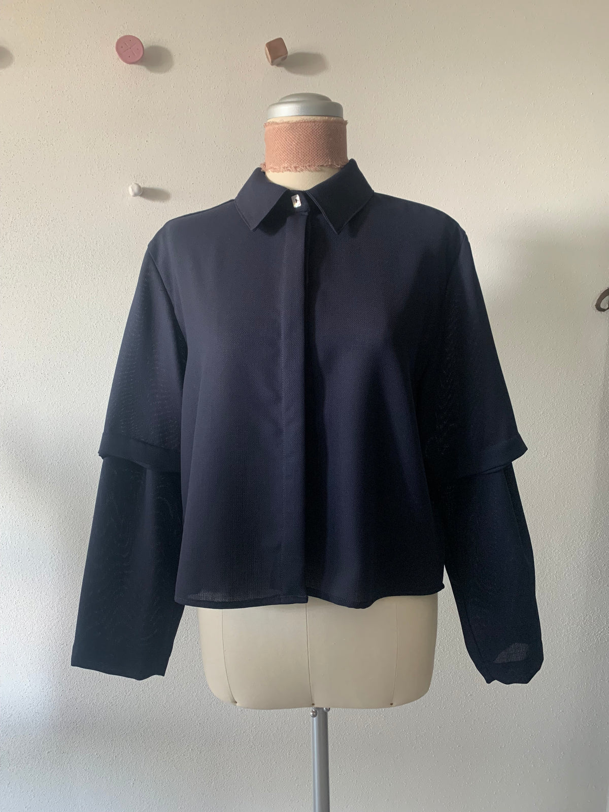Aurora_ la camicia 3 in 1 in lana blu