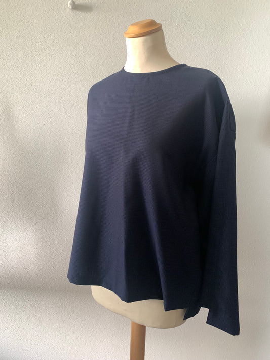 Maddalena - la blusa botton down capo unico sartoriale- Fresco lana tessuto deadstock