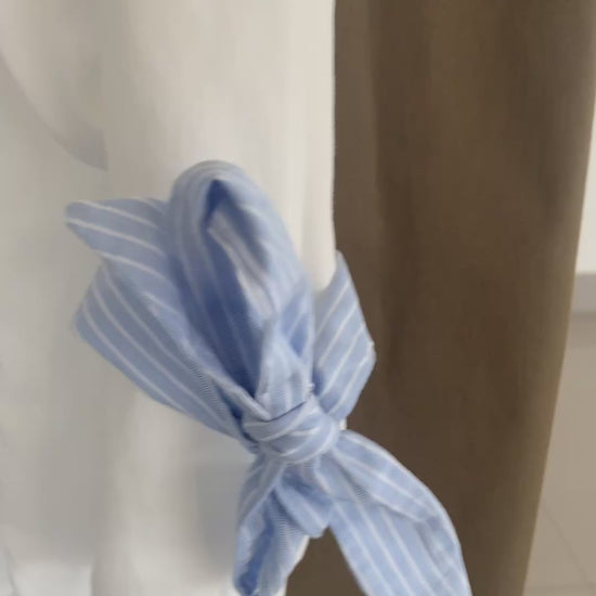 Dettaglio laccio regolabile su camicia handmade donna Vestocircolare