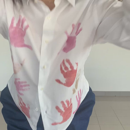 Outfit con camicia reworked donna e pantaloni morbidi eleganti Vestocircolare
