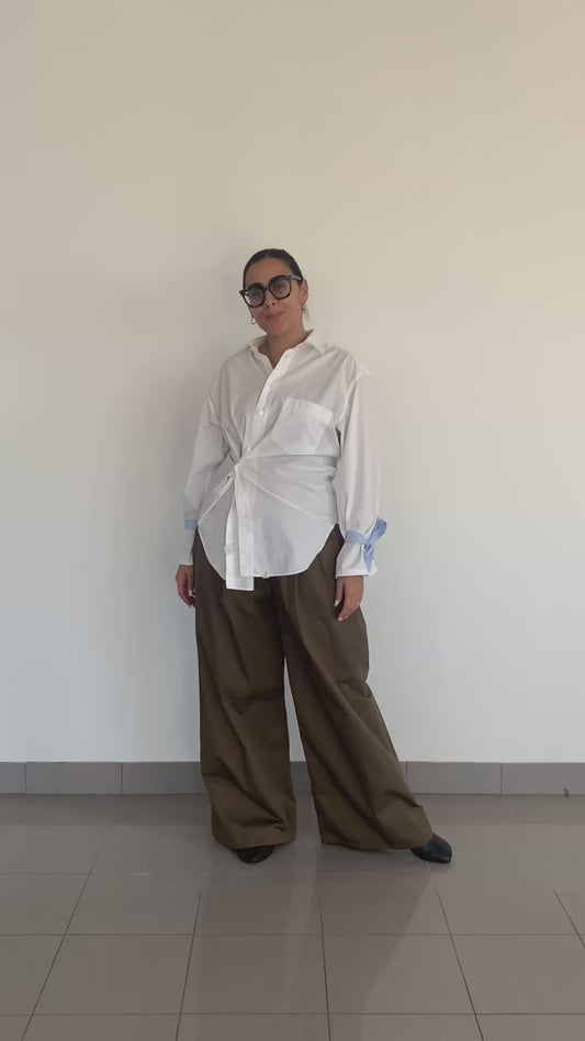 Pantalone a palazzo Ambra handmade in tessuto deadstock Vestocircolare