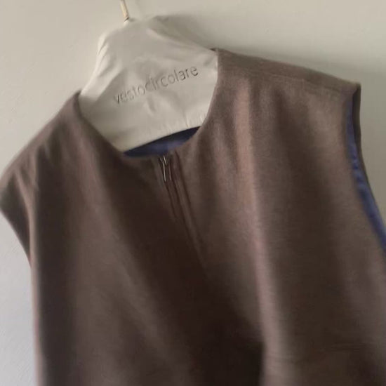 Gilet donna in lana con chiusura asimmetrica e zip